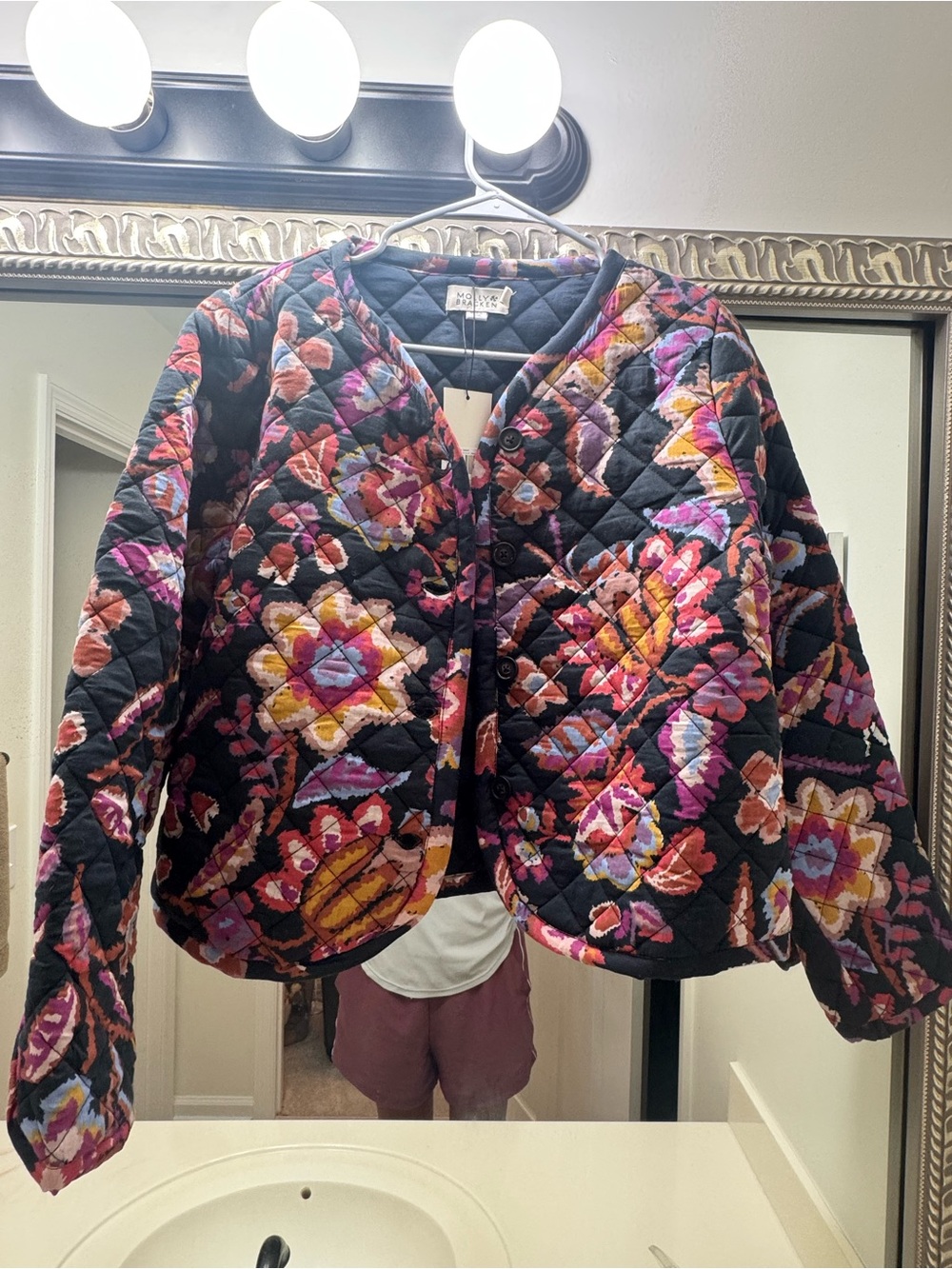 Molly Bracken Black Quilted Jacket. NWT size medium